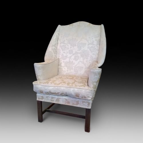 Late Georgian Mahogany Framed Wing Armchair