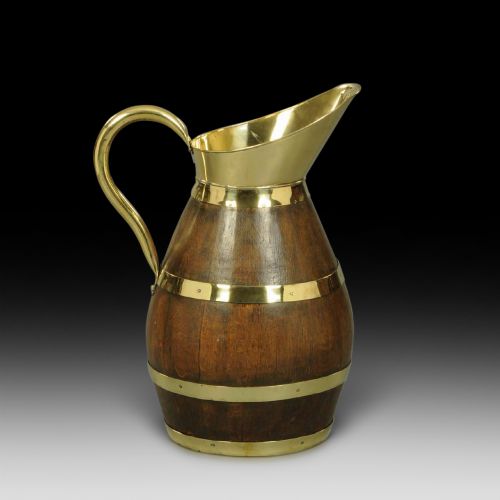 1920'S Oak Barrel Form Jug