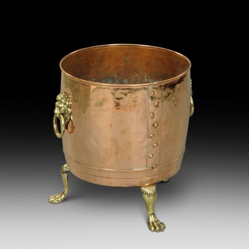 19th Century Copper Log Bin