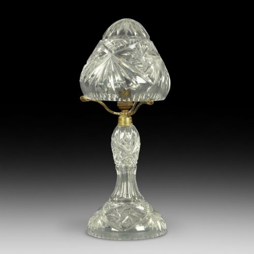 1930'S Cut Glass "Mushroom" Table Light