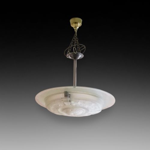 Art Deco Opalescent Glass Ceiling Light