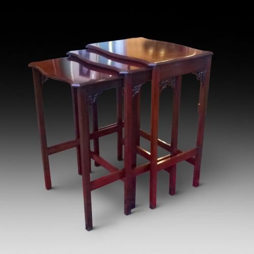Edwardian Mahogany Nest of Three Tables