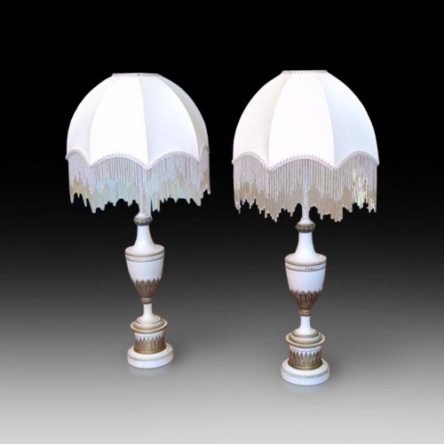 Pair on Enammeled Tall Table Lights