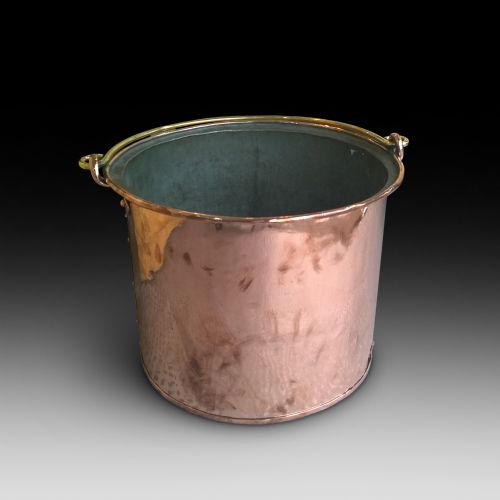 Mid 19th Century Studded Copper Log Bucket