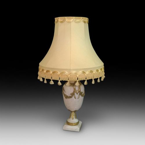 Alabaster and Gilt Decorated Table Lamp