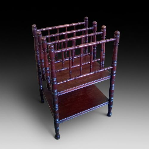 Victorian Aestetic Period Mahogany Canterbury