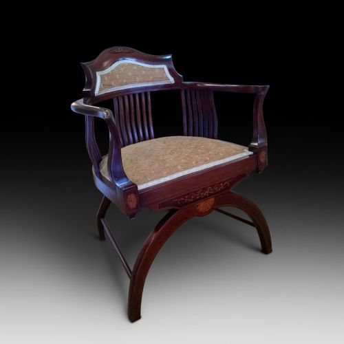 Edwardian Inlaid Mahogany Armchair