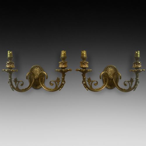 Pair of Cast Brass Wall Lights