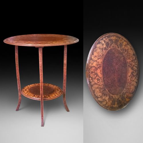 Late 19th Century Pokerwork Side Table