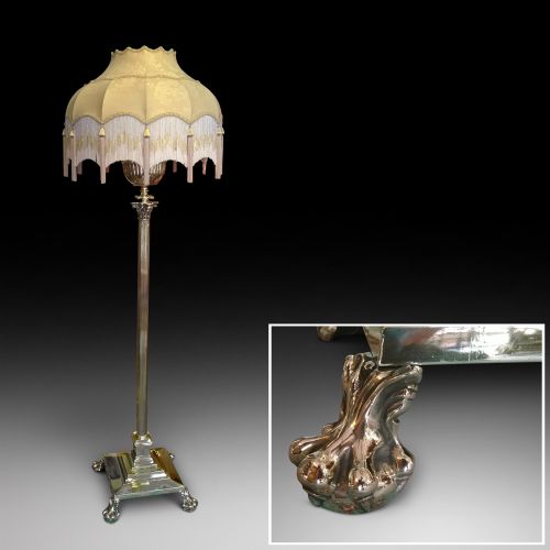 Victorian Brass Extending Standard Lamp