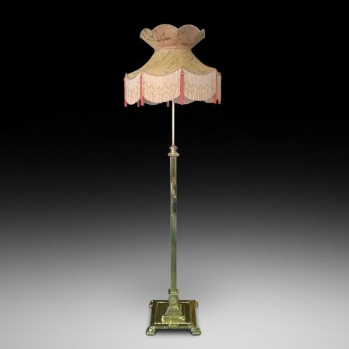 Edwardian Brass Adjustable Standard Lamp