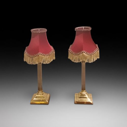 Pair of Edwardian Brass Table Lamps
