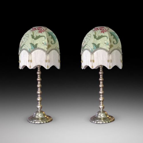 Pair of Edwardian Brass Table Lamps