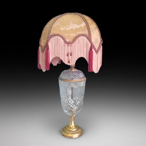 A Cut Glass and Brass Table Lamp