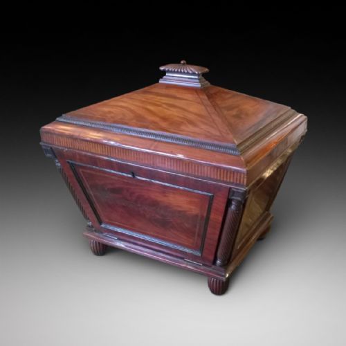 Late Georgian Mahogany Cellarette Wine Cooler