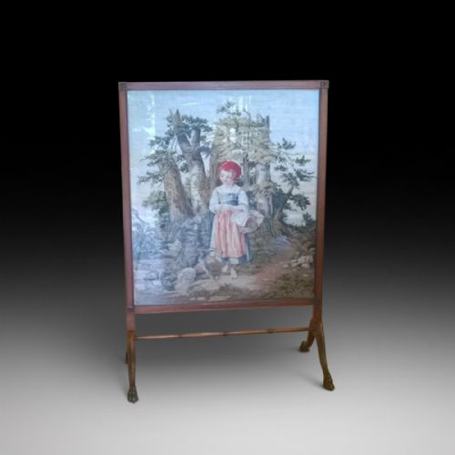Late 19th Century Mahogany Fire Screen