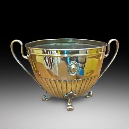 Edwardian Brass Oval Log or Coal Bucket