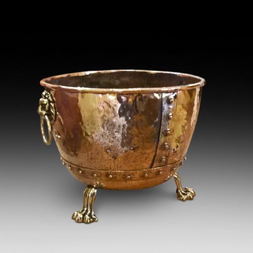 Large Victorian Copper Log Bucket