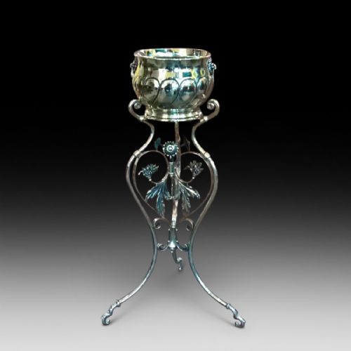 Late 19th Century Brass Jardiniere on Stand