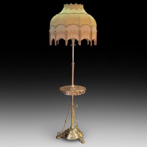 Late 19th Century Brass and Onyx Oil Lamp