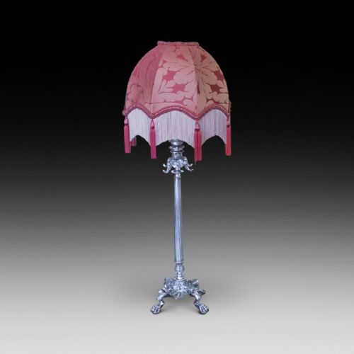 Exquisite Late 19th Century Silver Plated Table Lamp