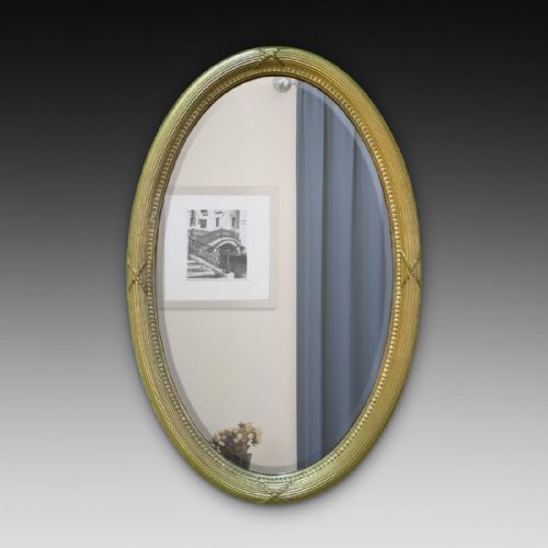 Edwardian Giltwood Oval Mirror