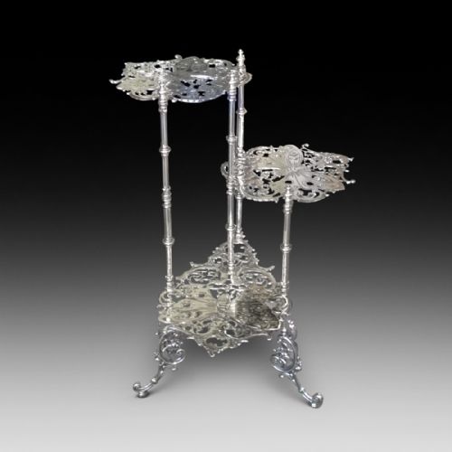 Early 20thc Brass Three Tier Jardiniere Stand