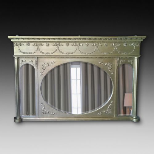 Late 19thc Giltwood Triptych Wall Mirror