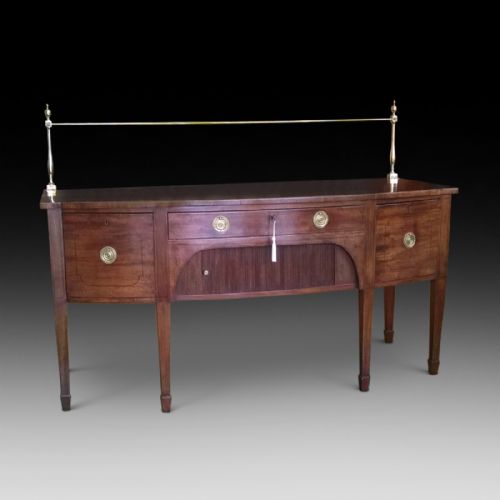 Sheraton Period Mahogany and Ebony Strung Bow Fronted Sideboard