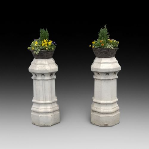 Pair of Georgian Earthenware Vented Chimney Pots.