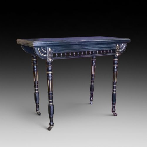Aesthetic Movement Ebonised and Gilt Card Table
