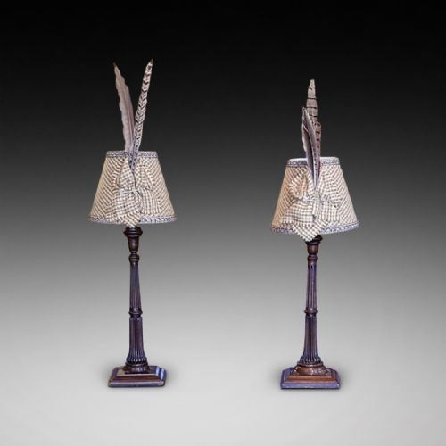 Pair of Edwardian Mahogany Candlesticks