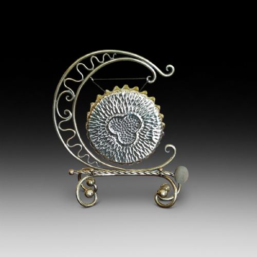 Victorian Beaten Brass Table Gong