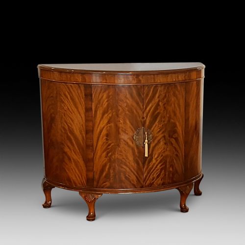 1920'S Mahogany Demi Lune Drinks Cabinet