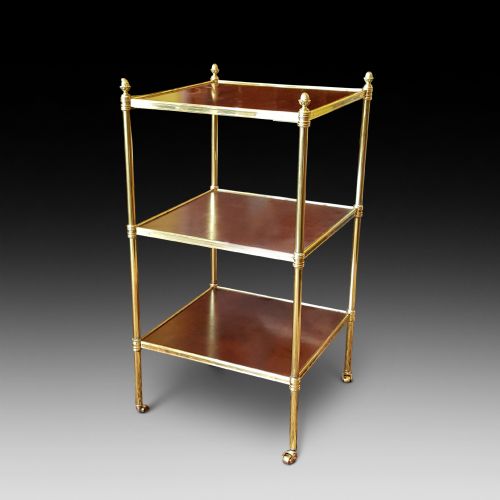 Edwardian Mahogany and Brass Bound Etargere