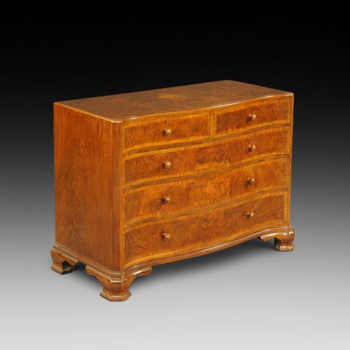 Walnut Serpentine Chest of Drawers