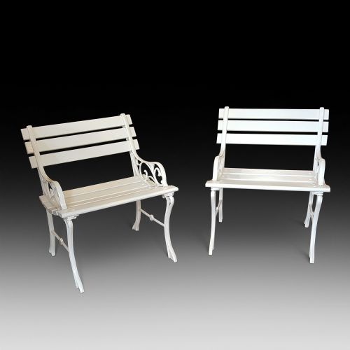 Pair of 1930'S Cast Iron Garden Seats