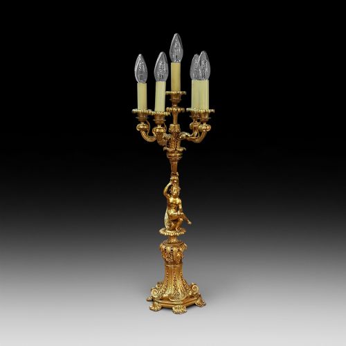 Victorian Gilt Bronze Table Light