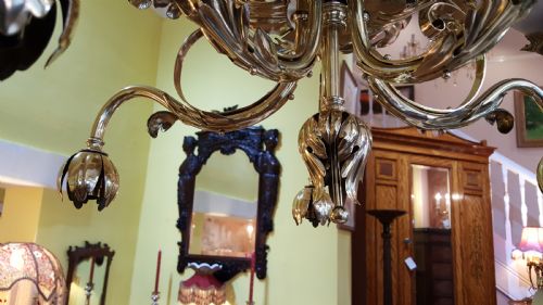 fig 1. Early 20thC brass five branch ceiling light