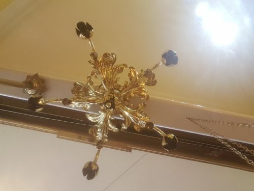 fig 5. Early 20thC brass five branch ceiling light
