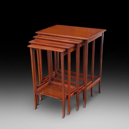 Edwardian Inlaid Mahogany Quartetto of Tables