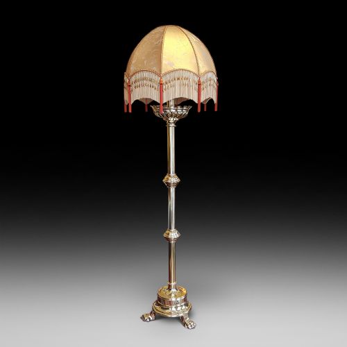 19thc Ecclesiastical Bulbous Brass Candle Stand