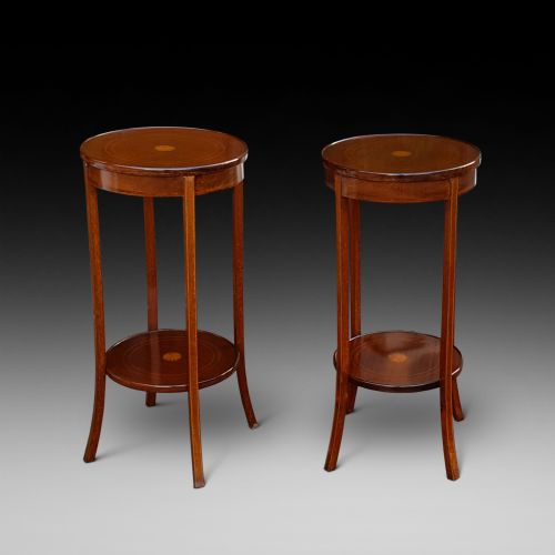 Pair of Edwardian Mahogany Side Lamp Tables