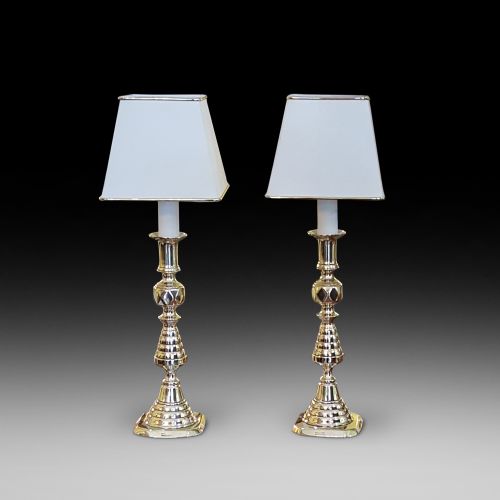 Pair of Edwardian Brass Table Lamps
