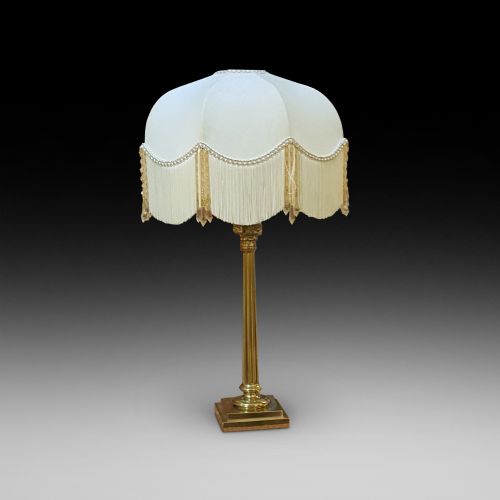 Slender Edwardian Brass Table Lamp
