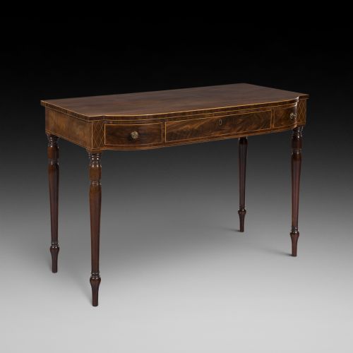 Late Georgian Bow Fronted Mahogany Console Table