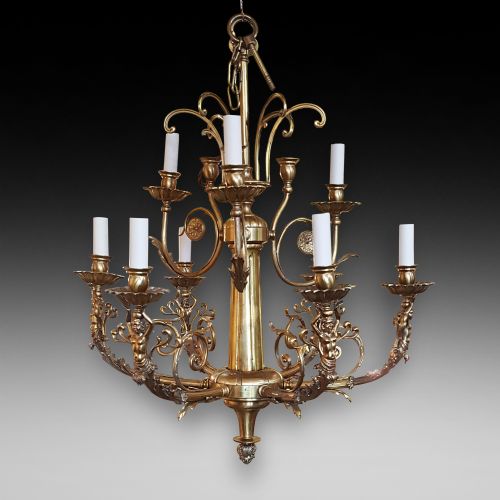 Late 19th Century Gilt Bronze Chandelier