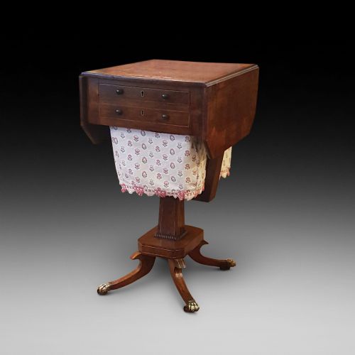 Regency Rosewood and Brass Inlaid Pemroke Work Table