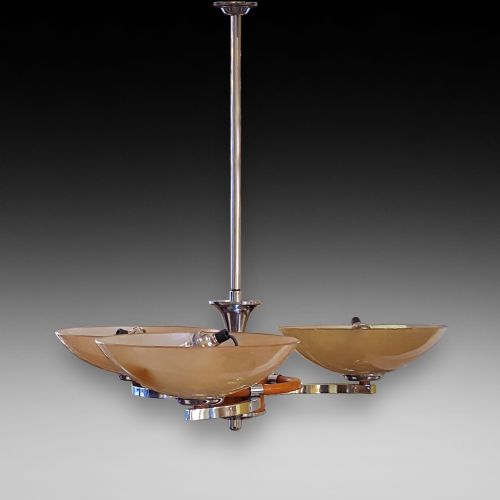 Art Deco Chrome and Bakelite Ceiling Light