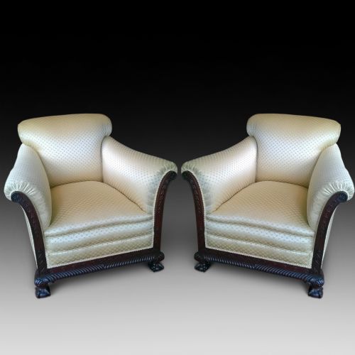 Pair of Late 19th Century Impressive Deep Armchairs